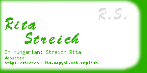 rita streich business card